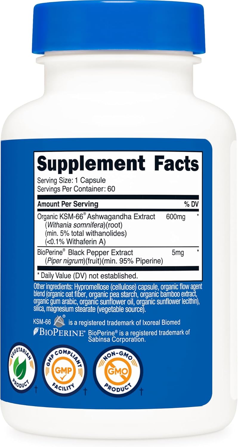 Nutricost KSM-66 Ashwagandha Root Extract 600mg, 60 Capsules