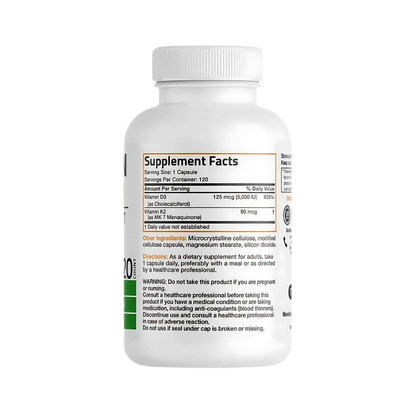 Bronson Vitamin K2 + D3 10,000 IU 60, 120 Count