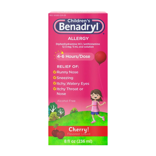 Children Benadryl Allergy Relief Liquid with Diphenhydramine HCl 236ml