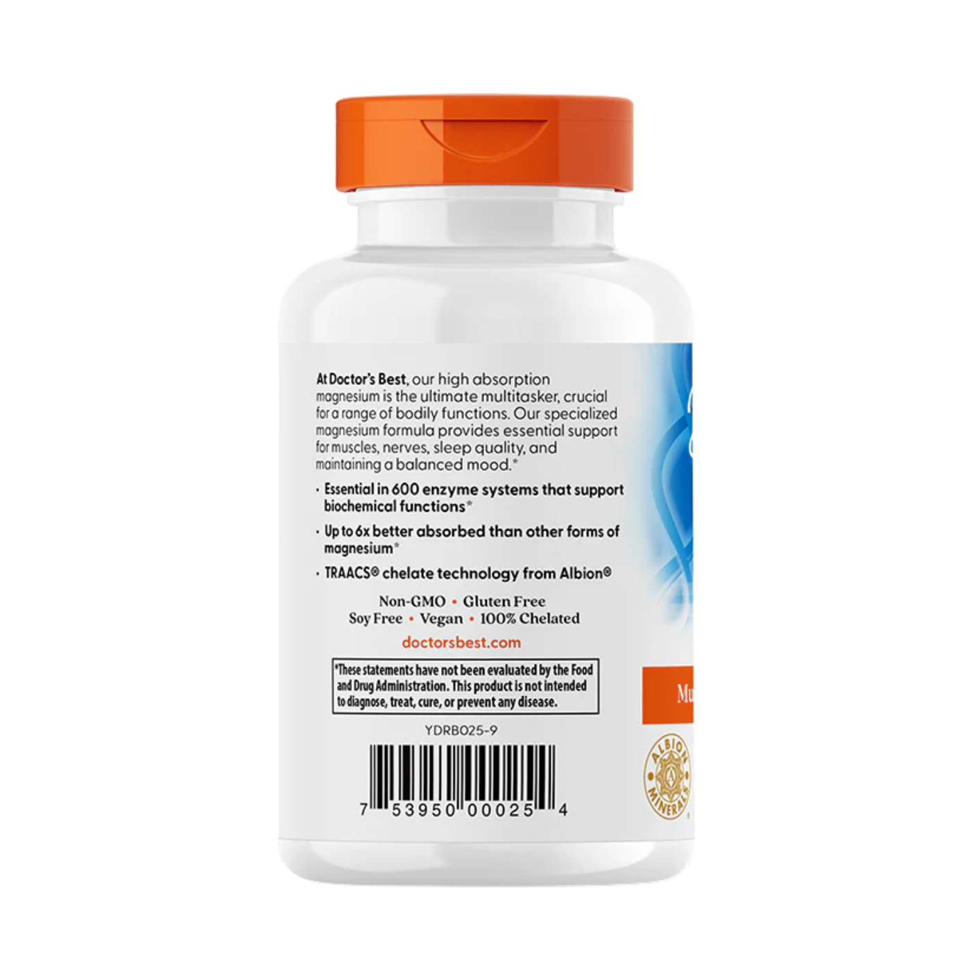 Doctor’s Best High Absorption Magnesium Glycinate Lysinate 200 mg 120 Tablets