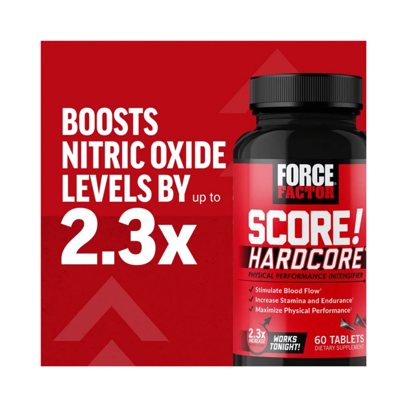 Force Factor Score Hardcore 2.3X Increase Works Tonight 60 Tablets