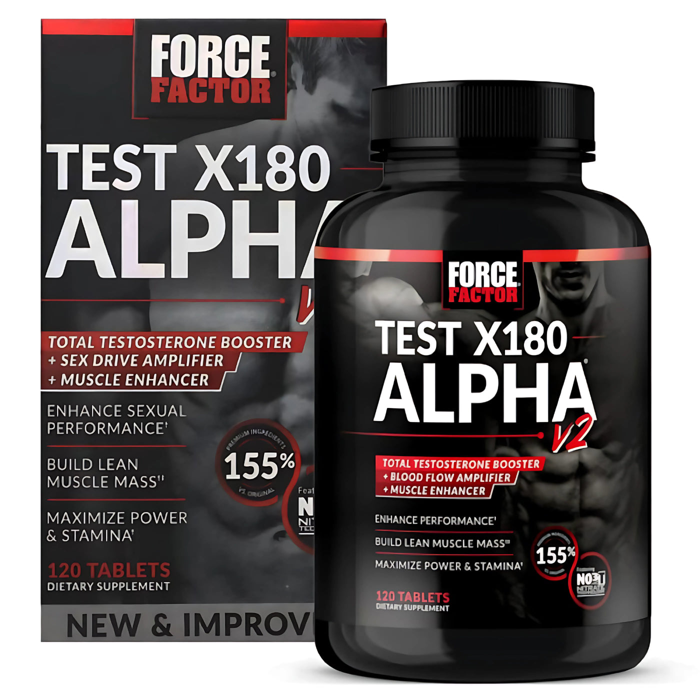 Force Factor Testosterone Test X180 Alpha V2 120 Caps