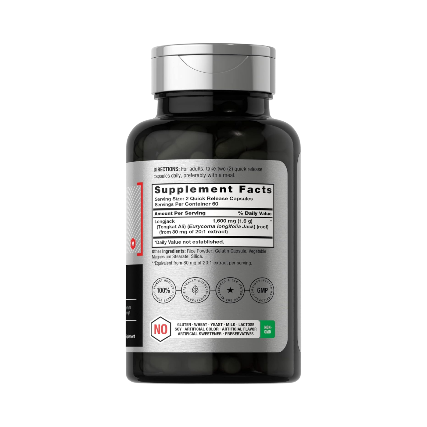 Horbäach Longjack Tongkat Ali 1600mg 120 Capsules for Men and Women