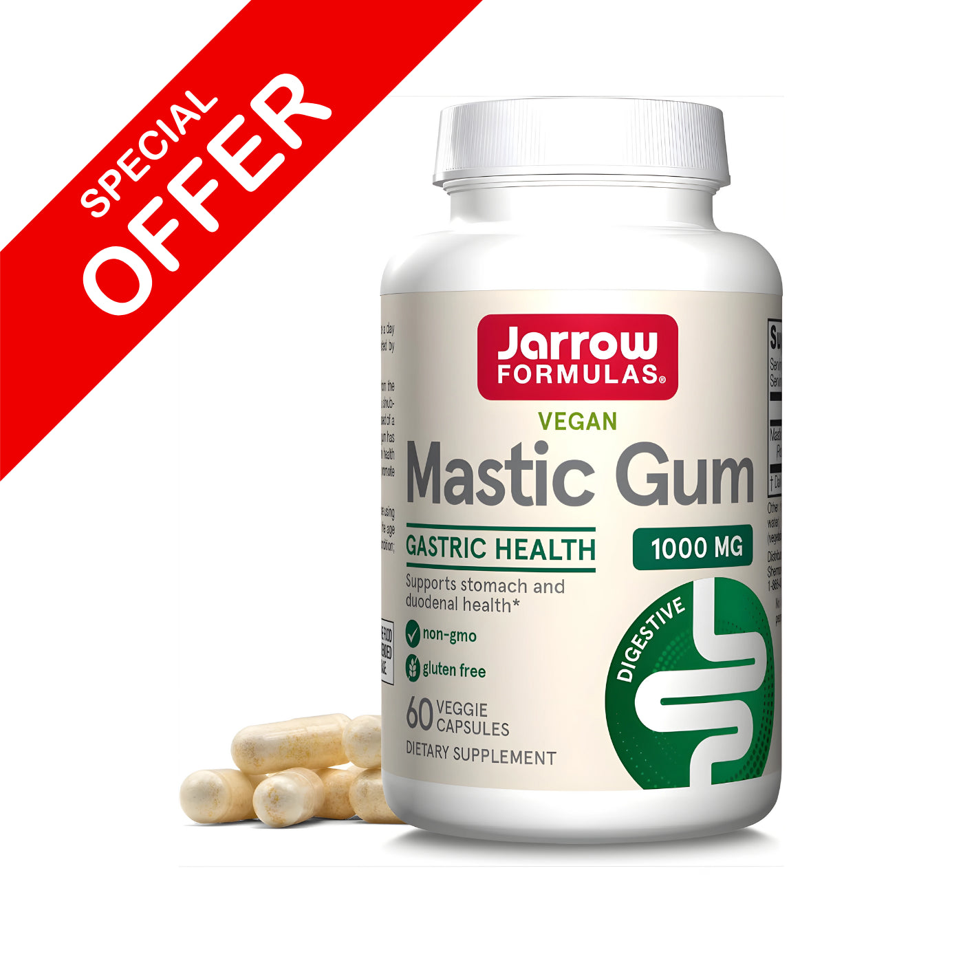 Jarrow Formulas Mastic Gum 1000 mg 60 Veggie Capsules