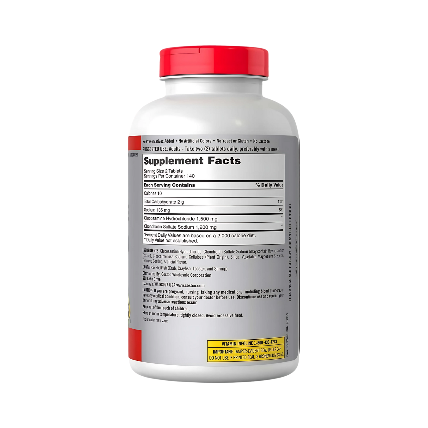 Kirkland Signature Extra Strength Glucosamine 1500 mg & Chondroitin 1200 mg 280 Tablets