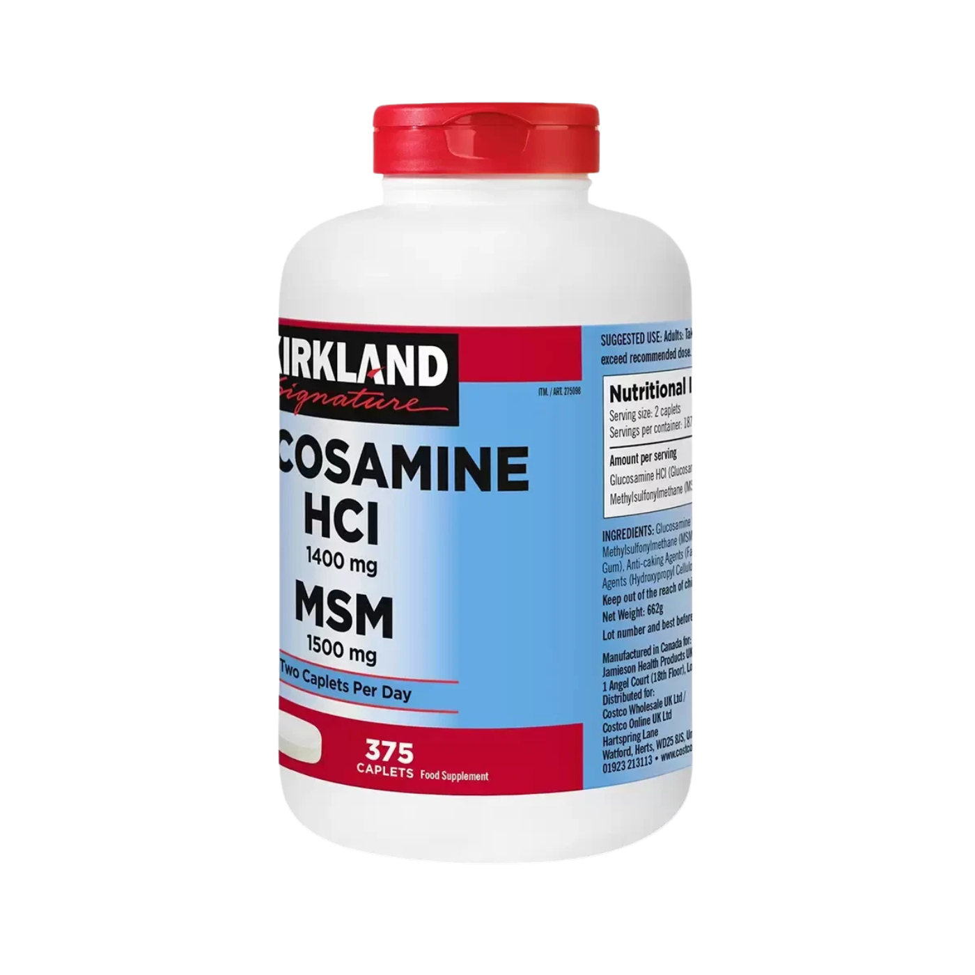 Kirkland Signature Glucosamine HCI with MSM 375 Tablets