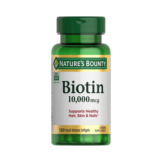 Nature’s Bounty Biotin (10,000 mcg) – 120, 250 softgels