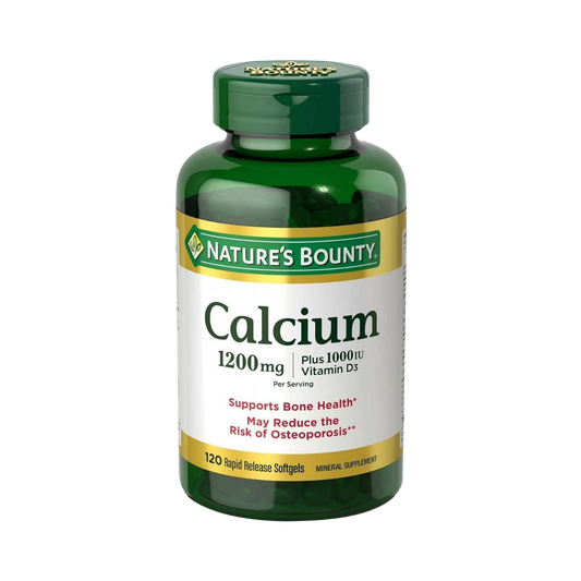Nature’s Bounty Calcium Plus Vitamin D3 (1,200 mg) – 120 softgels