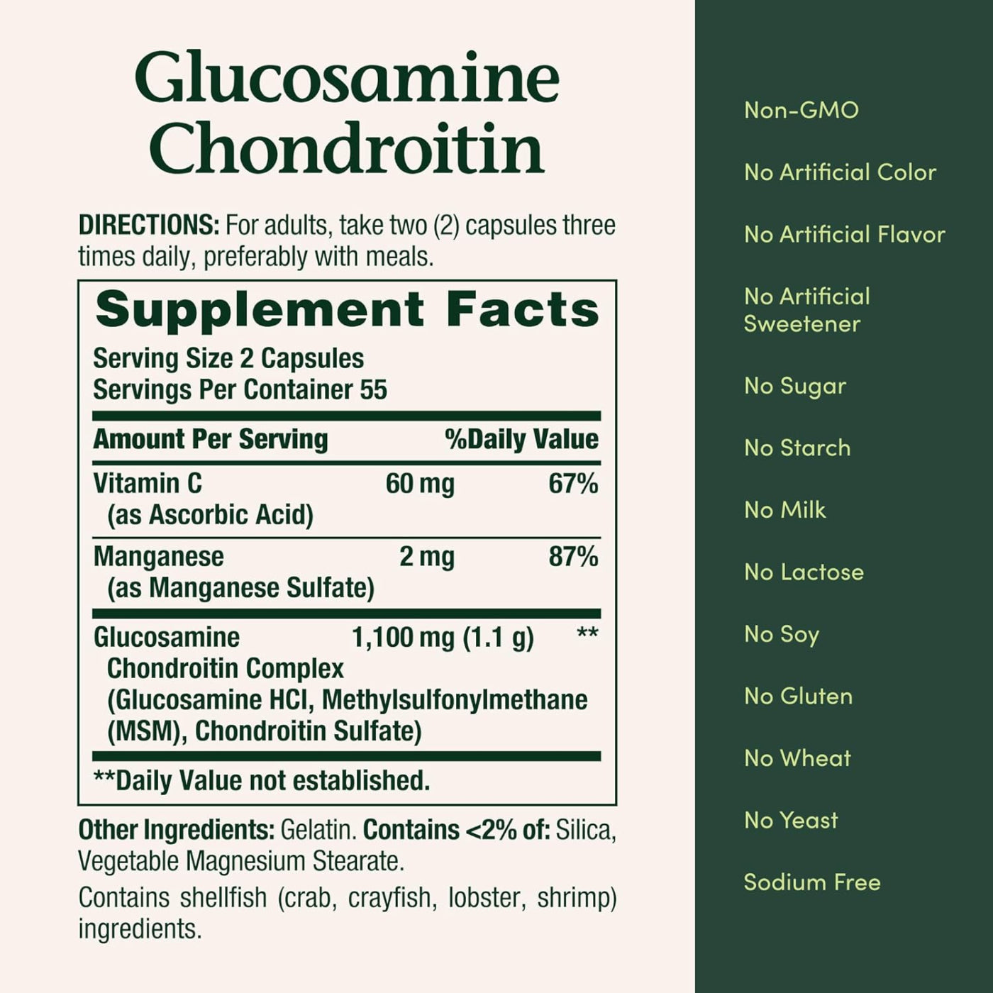 Nature’s Bounty Glucosamine Chondroitin 110 Capsules