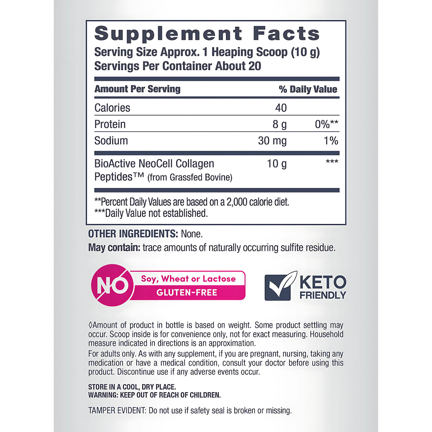 NeoCell GrassFed Collagen Peptides 200g and 400g Powder