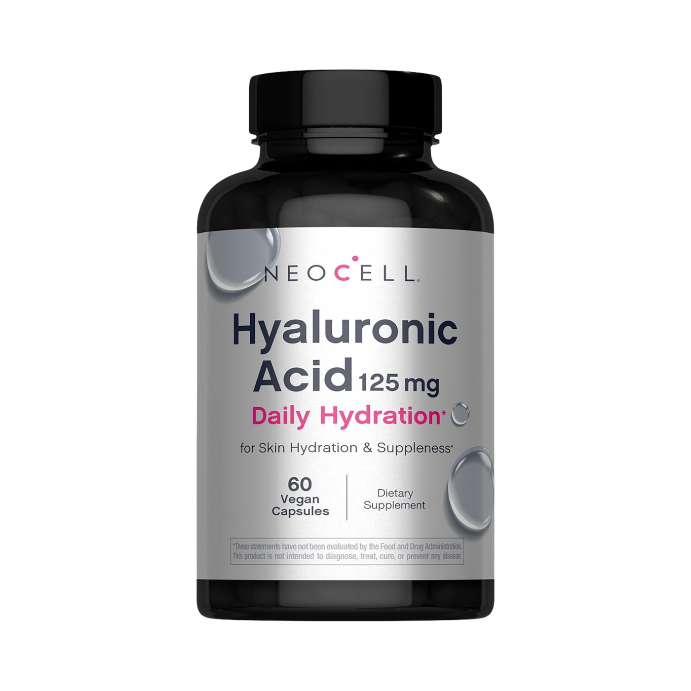 Neocell Hyaluronic Acid Daily Hydration for Skin Hydration & Suppleness 125mg 60 Capsules