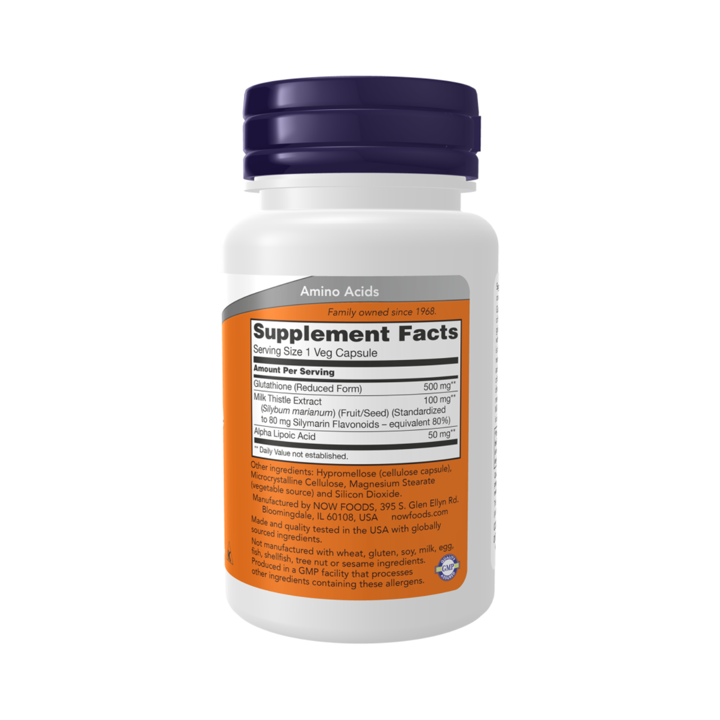 Now Glutathione 500 mg 30 Veg Capsules