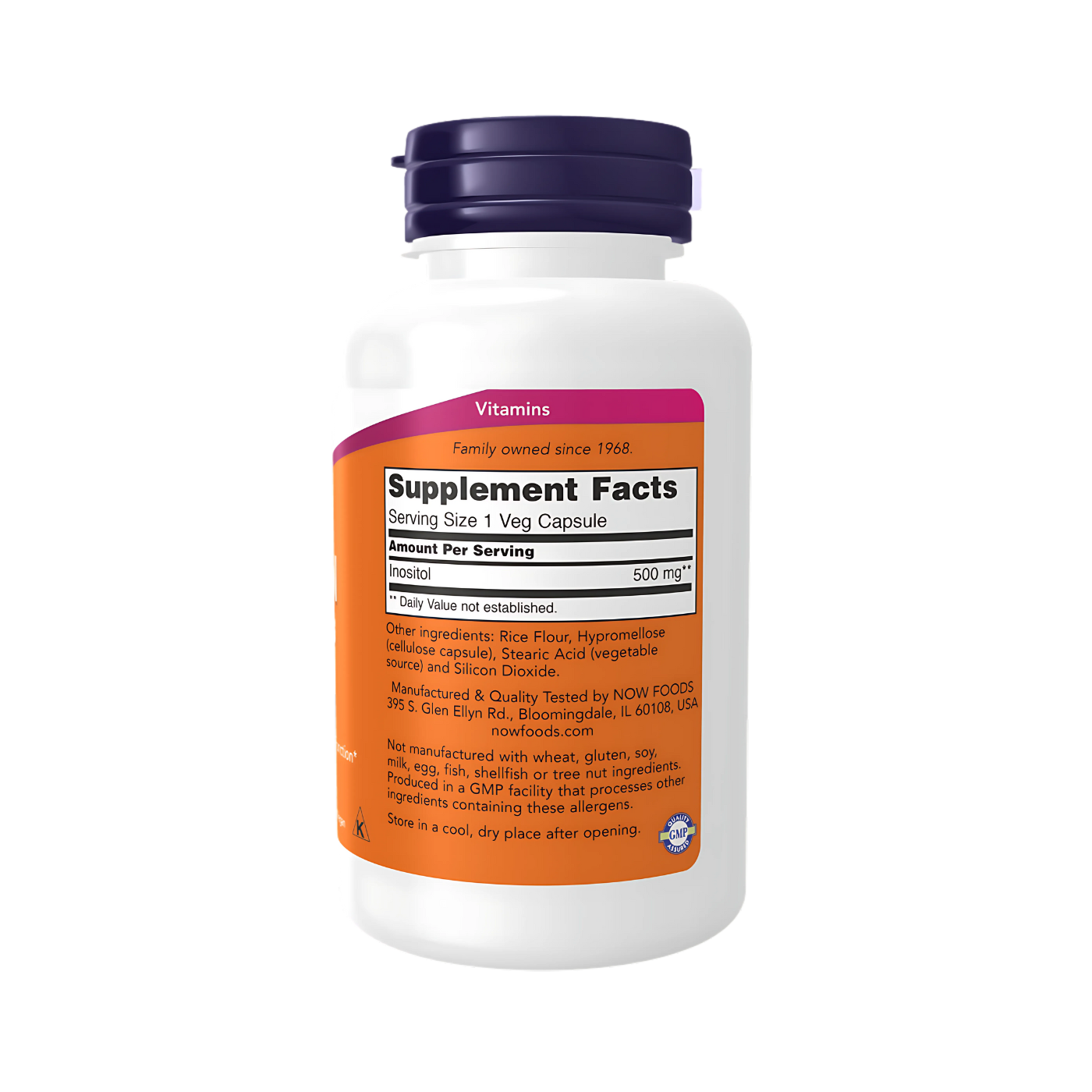 Now Inositol 500 mg Veg Capsules