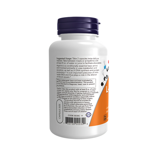 Now L-Arginine 500mg 100 Veg Caps