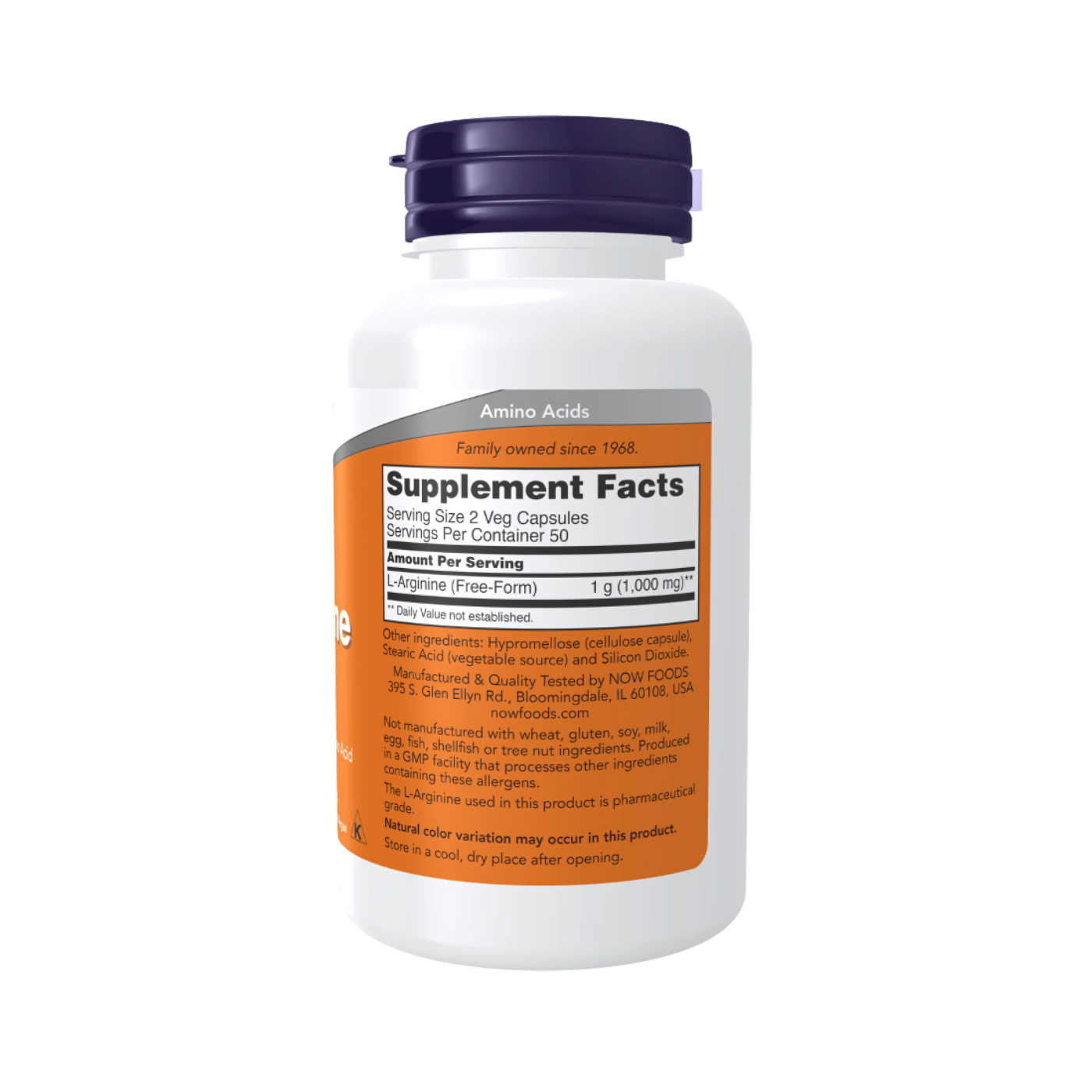 Now L-Arginine 500mg 100 Veg Caps