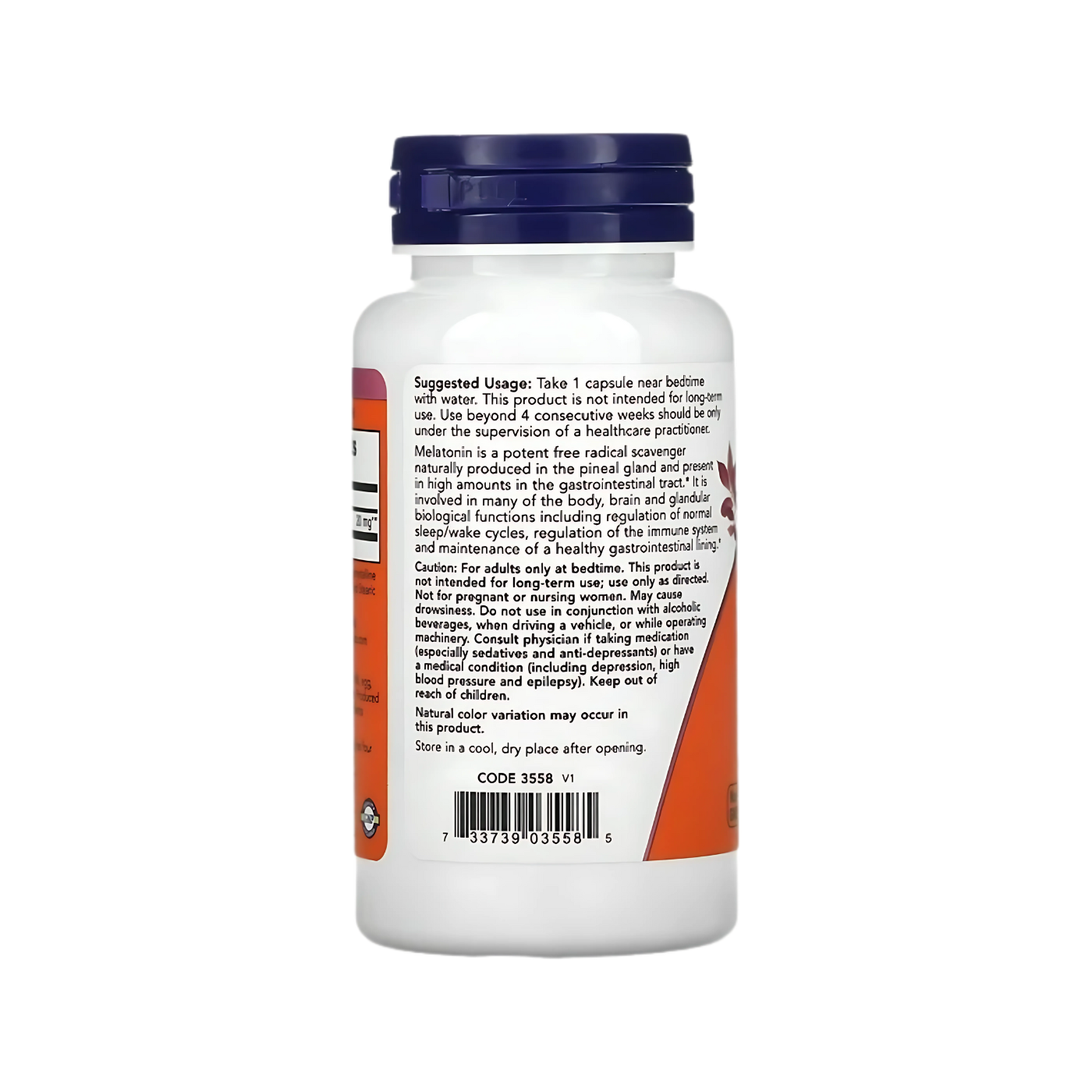 Now Melatonin 10, 20 mg 90pcs, 100pcs Veg Capsules