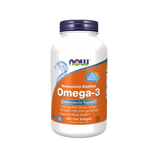 Now Omega-3 1000mg 100, 200, 500 Softgels Fish Oil 180 EPA / 120 DHA Cardiovascular Support