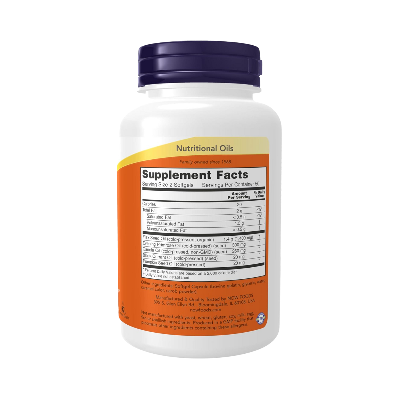 Now Omega 3-6-9 1000mg Essential Fatty Acids 100 Softgels