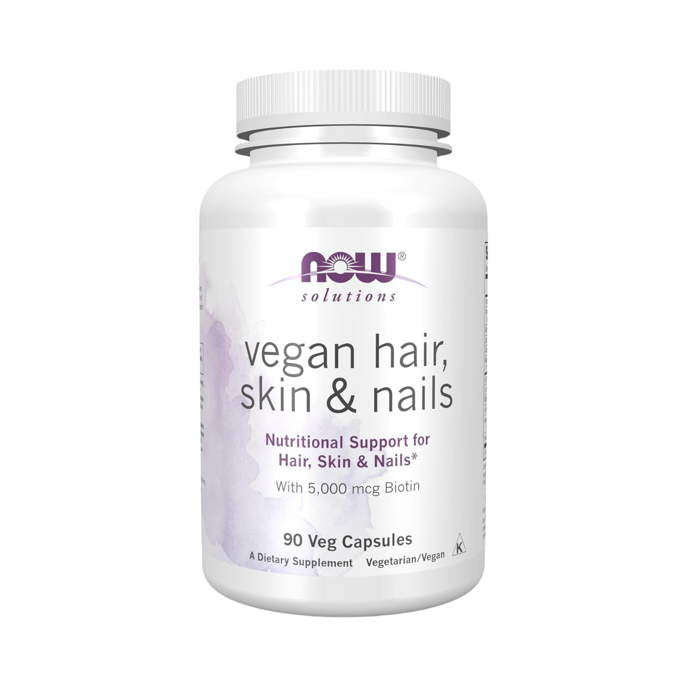 Now Solutions Vegan Hair Skin & Nails 5000mcg Biotin 90 Veg Caps