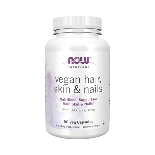 Now Solutions Vegan Hair Skin & Nails 5000mcg Biotin 90 Veg Caps
