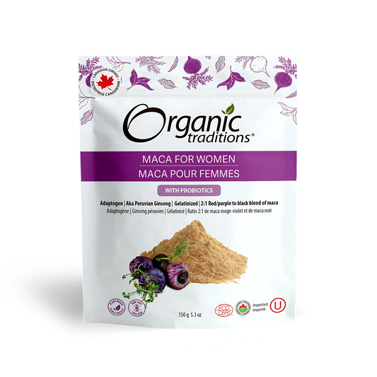 Organic Traditions Black Maca for Women with Probiotics 150 gm Powder