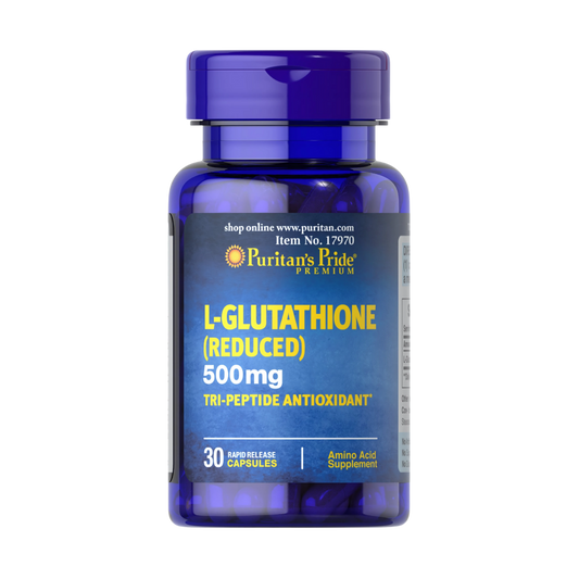 Puritan's Pride L-Glutathione (Reduced) 500 mg Tri-Peptide AntiOxident 30 Caps
