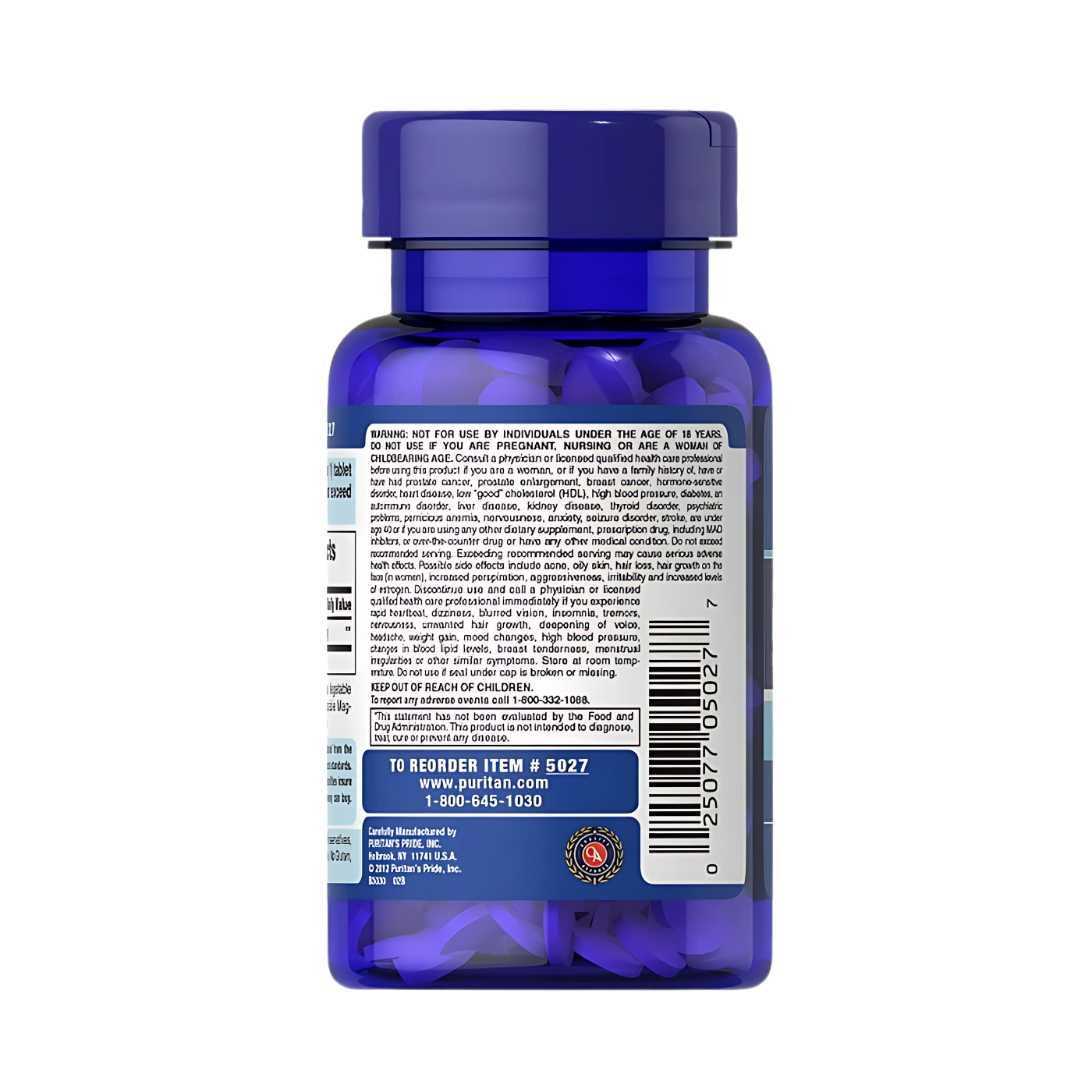 Puritan's Pride DHEA 50 mg DEHYDROEPIANDROSTERONE Tabs