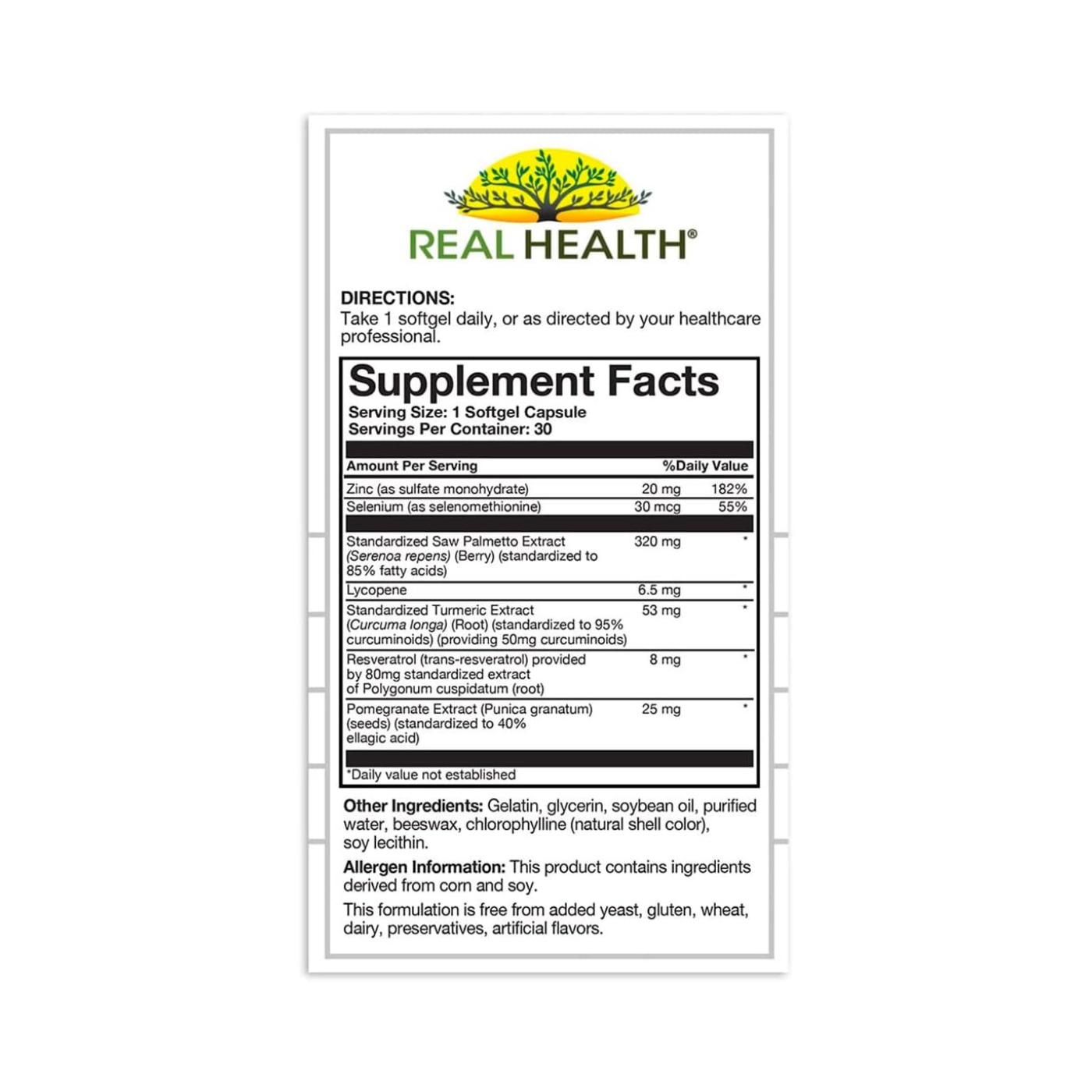 Real Health Prostate Complete Support 30 Softgels