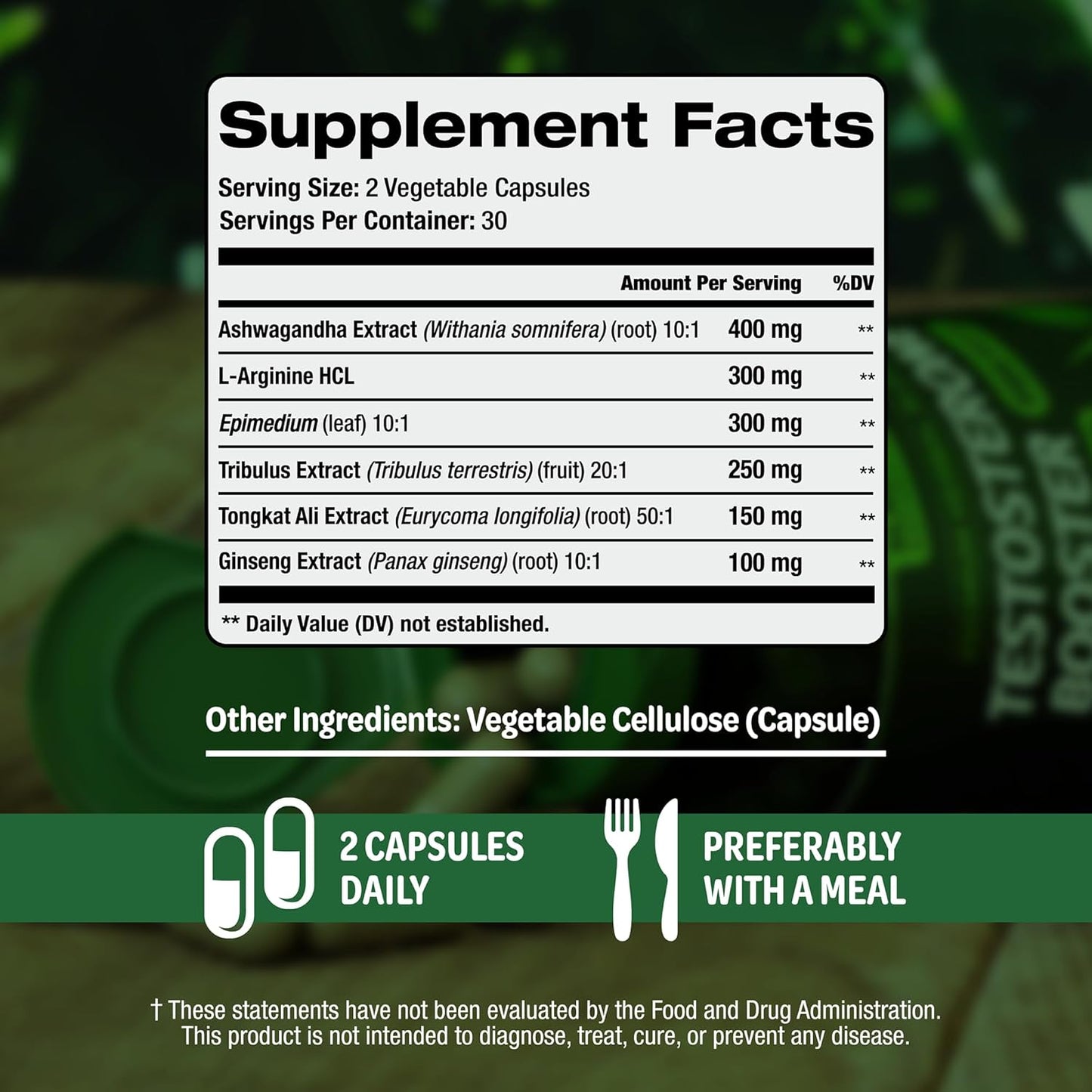 Sladak Naturals Testosterone Booster 60 Capsules (1 month), 120 Capsules (2 month)