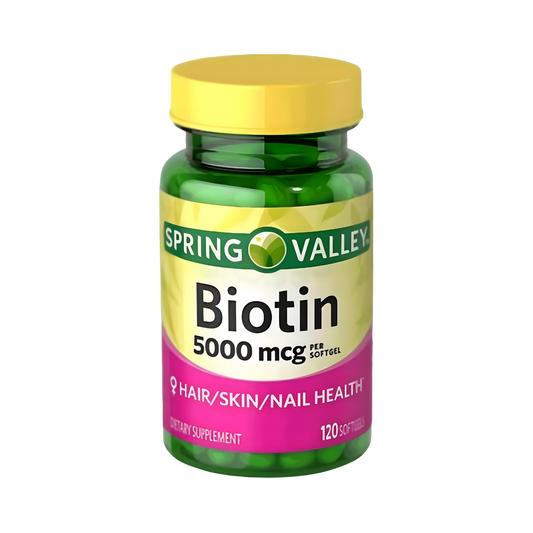 Spring Valley Biotin (5,000 mcg) – 120 Softgels