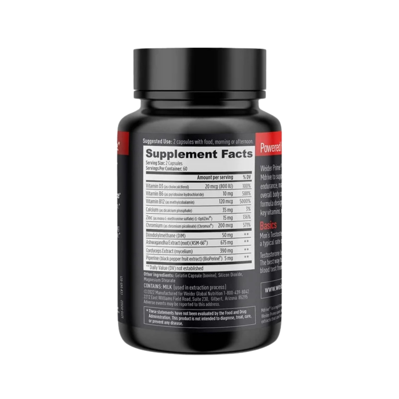 Weider Prime Testosterone Support 120 Caps