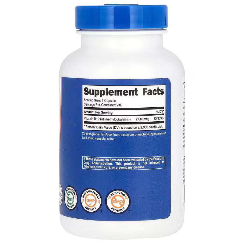 Nutricost Vitamin B12 – Methylcobalamin Capsules
