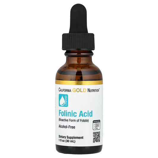 California Gold Nutrition Folinic Acid – Alcohol Free, 1 fl oz (30 ml)