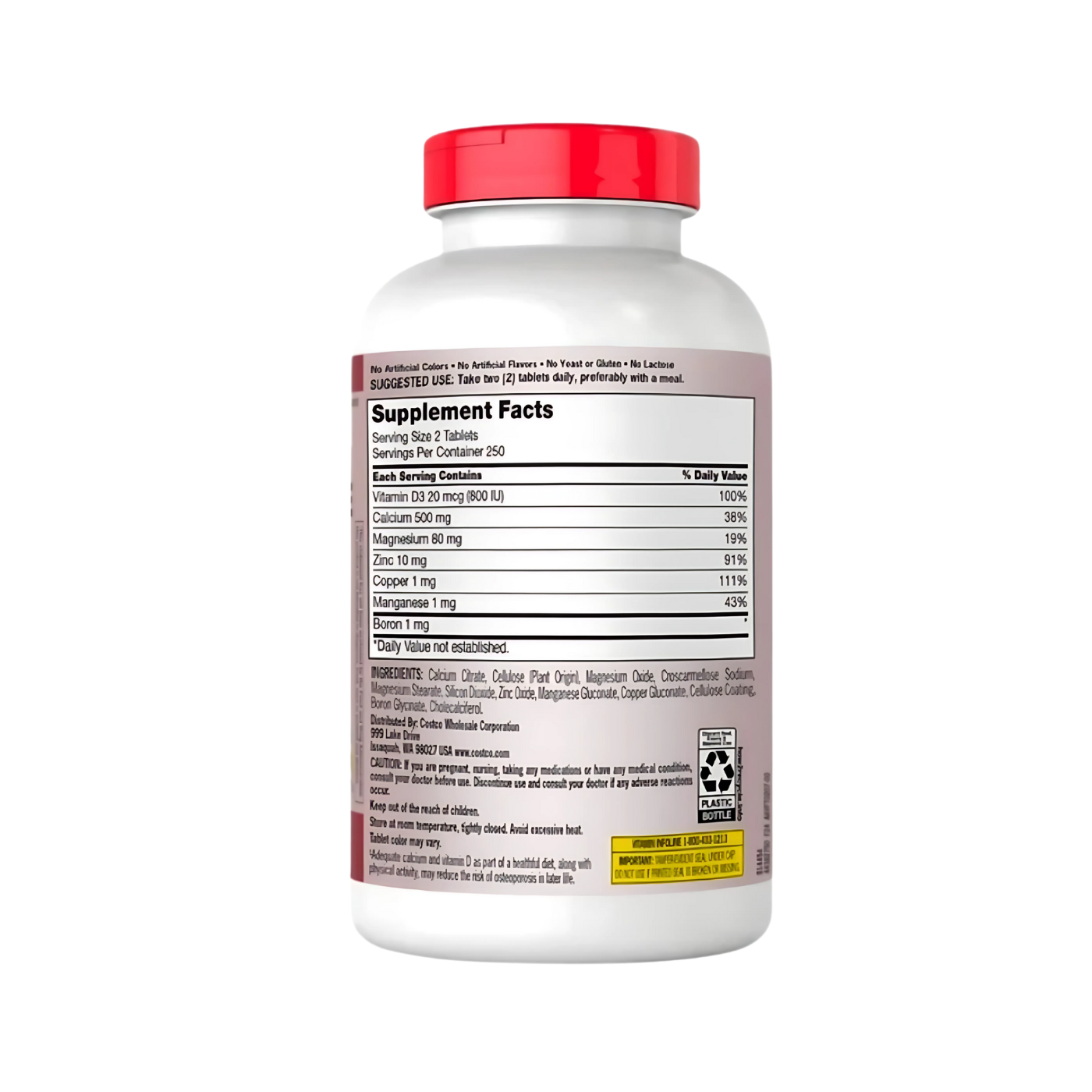 Kirkland Signature Calcium Citrate Magnesium & Zinc with D3 500 Tablets