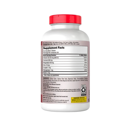 Kirkland Signature Calcium Citrate Magnesium & Zinc with D3 500 Tablets