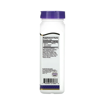21st Century L-Arginine 1000mg 100 Tablets