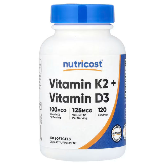 Nutricost Vitamin K2 + Vitamin D3 – 120 Softgels