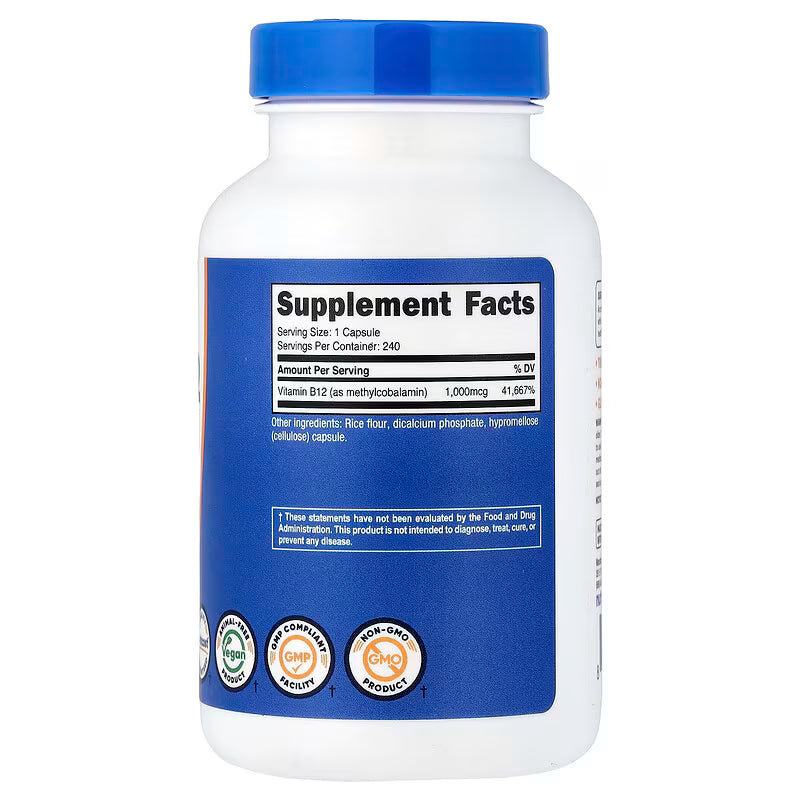 Nutricost Vitamin B12 – Methylcobalamin Capsules