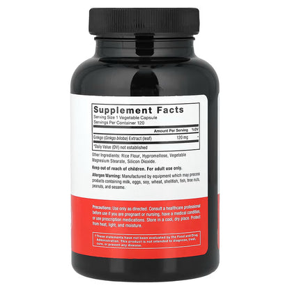 Force Factor Ginkgo Biloba – 120 mg, 120 Vegetable Capsules