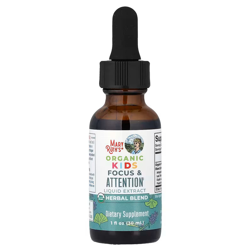MaryRuth's Organic Kids Focus & Attention Liquid Extract – Alcohol Free, 30 ml