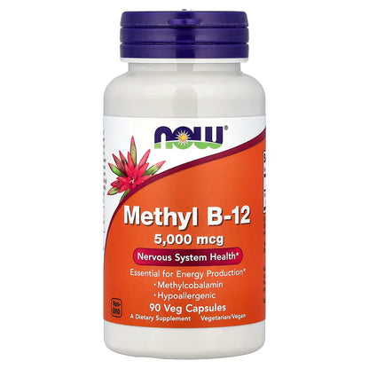 NOW Foods Methyl B-12 – 5,000 mcg, 90 Veg Capsules