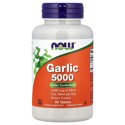 NOW Foods Garlic 5000 – Odor Controlled, 90 Tablets