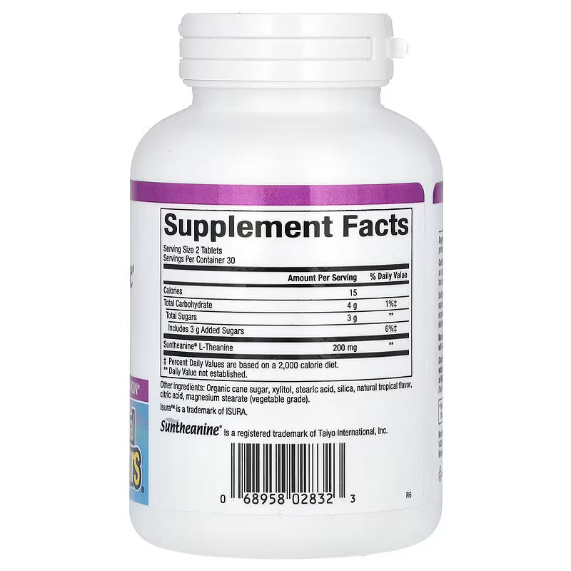 Natural Factors Stress-Relax® Suntheanine® L-Theanine – 100 mg, 60 Chewable Tablets