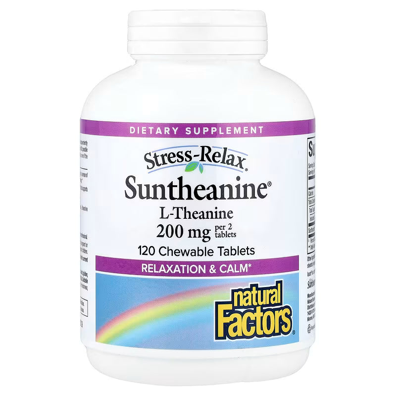Natural Factors Stress-Relax® Suntheanine® L-Theanine – 100 mg, 60 Chewable Tablets