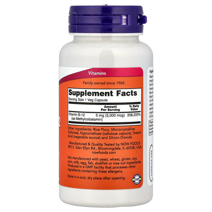 NOW Foods Methyl B-12 – 5,000 mcg, 90 Veg Capsules