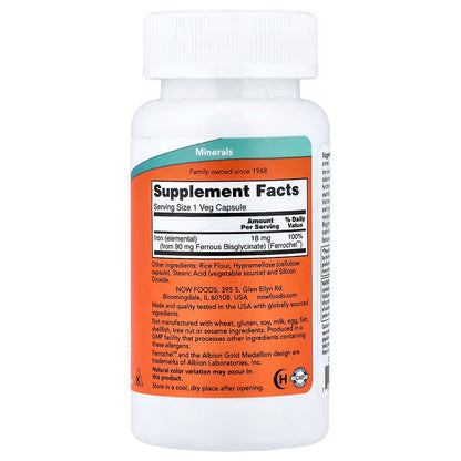 NOW Foods Iron Veg Capsules