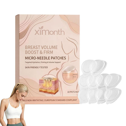 Ximonth Breast Volume Boost & Firm – Micro-Needle Patches, 10 Patches