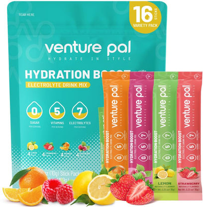 Venture Pal Sugar Free 7 Electrolytes & 5 Vitamins 16 Sticks Powder Pack 5.08 oz 144g