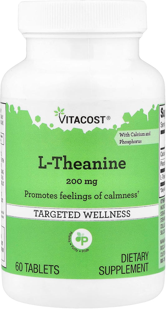 Vitacost L-Theanine with Calcium & Phosphorus – 60 Tablets