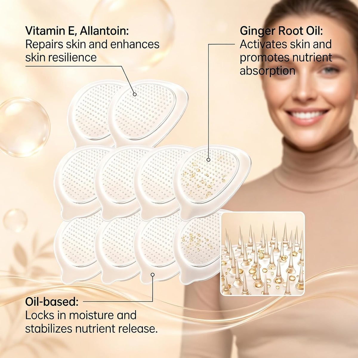 Ximonth Breast Volume Boost & Firm – Micro-Needle Patches, 10 Patches